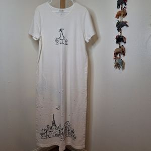 Vintage Cité Parisian Scene Dress